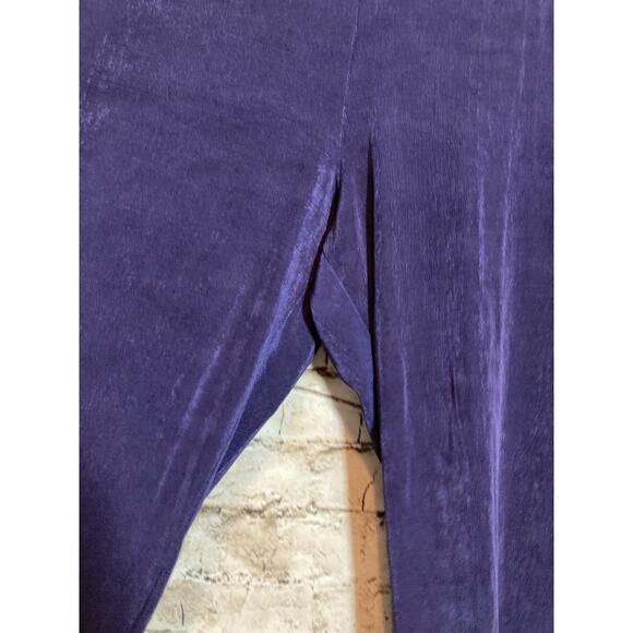 Chico's Slinky Pants Womens XXL Acetate Deep Purple Elastic Waist Ultra Stretch - Picture 2 of 15